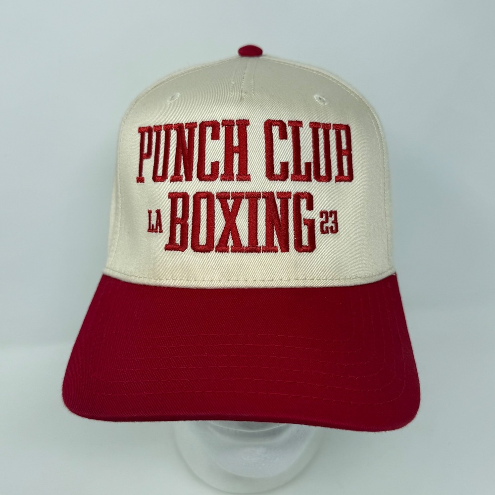 Otto Punch Club LA Boxing 23 Snapback Hat Cream Red Two Tone Cap 31-069